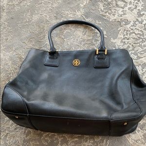 Tory Burch large black leather purse